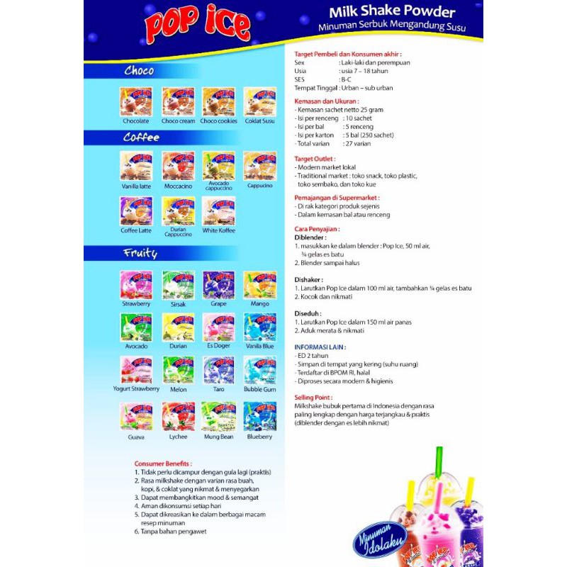 

Pop Ice Renceng Aneka Rasa All Variant Isi 10 Sachet