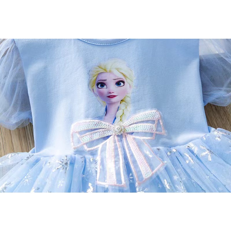 Dress Anak Frozen  Princess Elsa Pita Depan Import 2-8 Tahun 2022 New