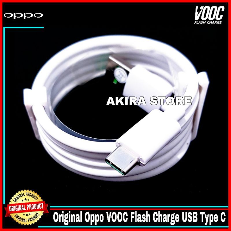 Kabel Data Oppo Reno3 Pro Oppo Reno4 A91 VOOC Flash Charge USB C Original 100% Type C