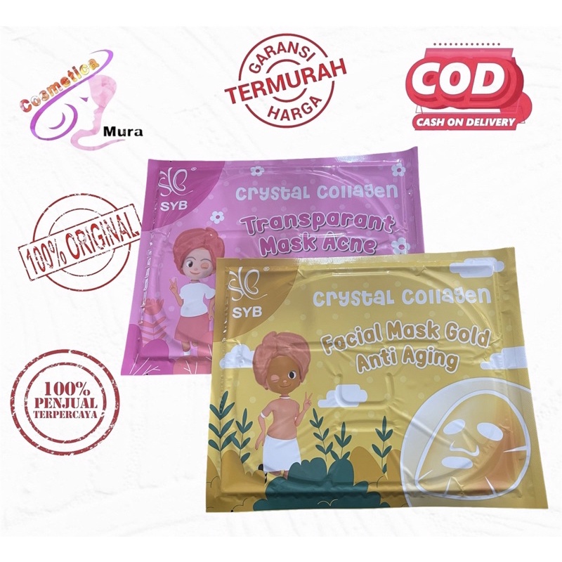 [ masker topeng ]  masker topeng SYB crystal collagen emas - SYB transparant Acne mask topeng