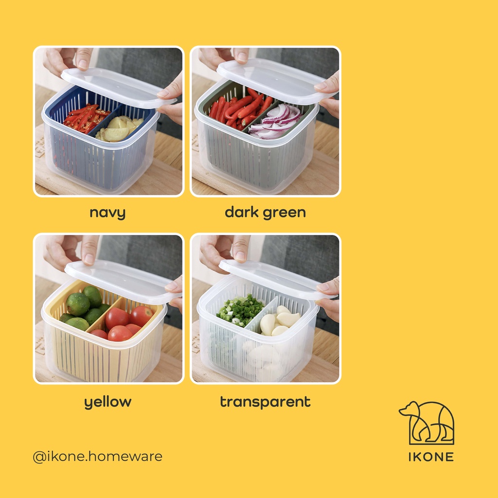 【IKONE】MAGO Food Organiser Strainer Kotak Makanan Jaring Anti Basah Murah Kontainer tempat saringan tempat buah tempat sayur Fridge Organizer