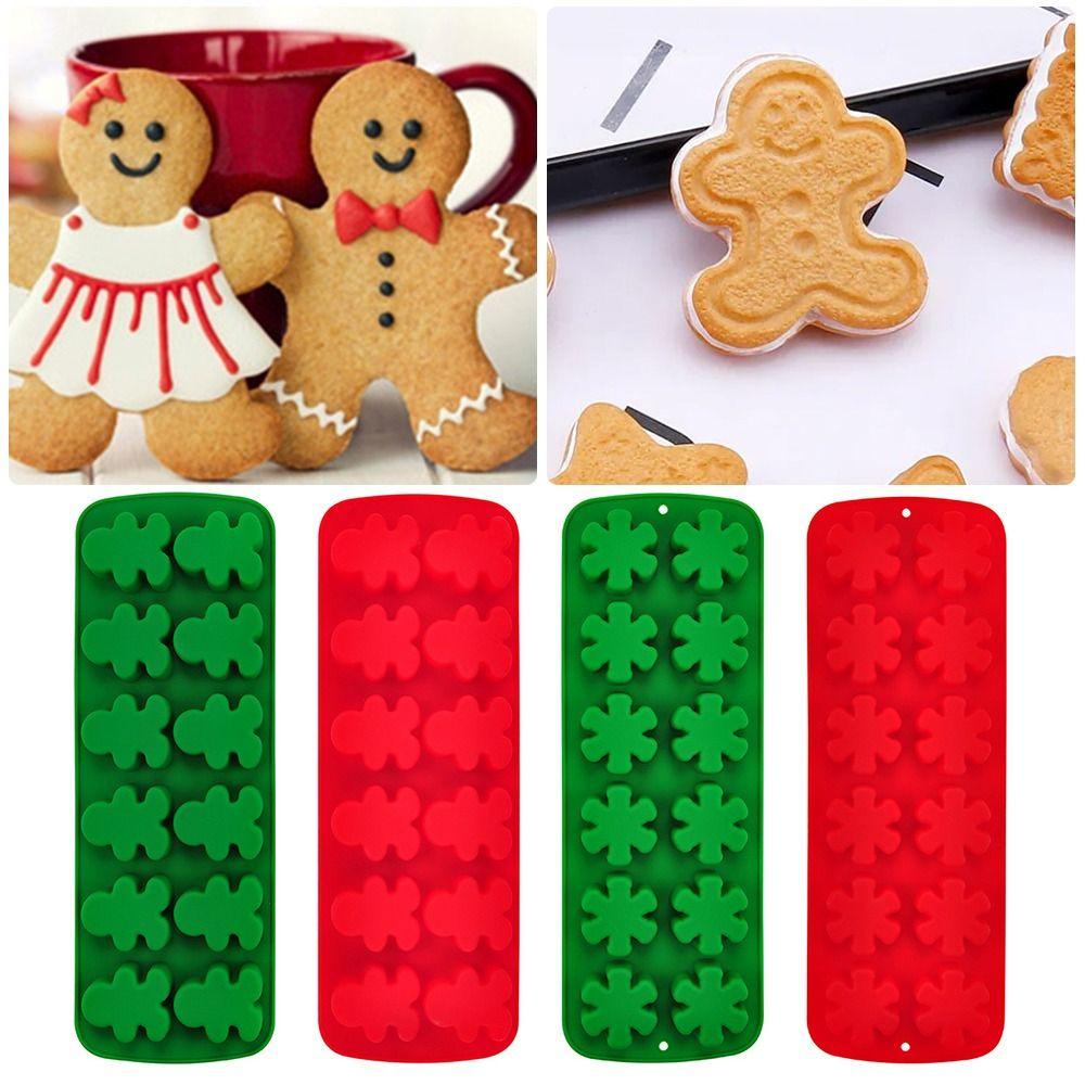 R-FLOWER Cetakan Silikon Tema Natal Dekorasi Liburan Cetakan Sabun Baking Pan Snowman