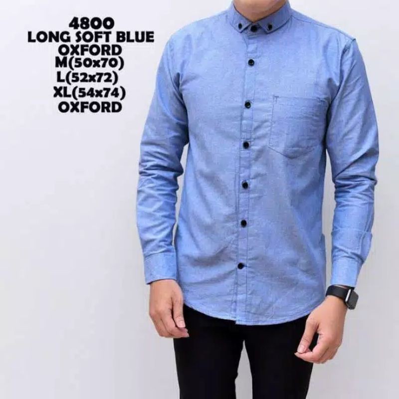 kemeja pria lengan panjang SOFT BLUE simple polos 4800