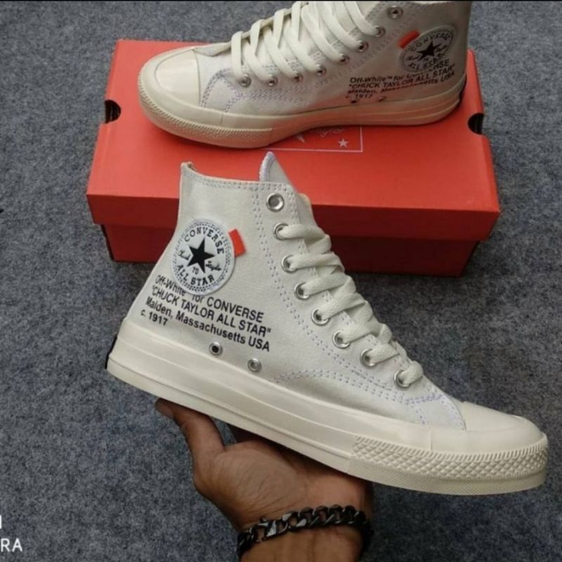SEPATU CONVERSE ALLSTAR 70S HIGH CREAM X OFF-WHITE  PREMIUM VIETNAM