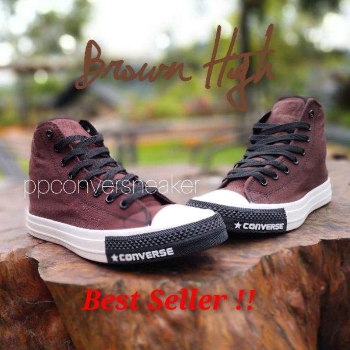 10.10 STOK READY Sepatu Converse Tinggi Hitam Abu Chuck Taylor All Star