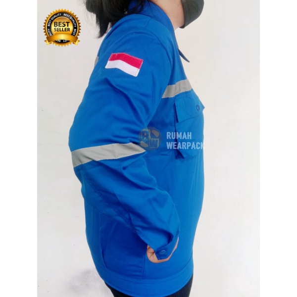 Baju Safety/ Wearpack Safety Atasan Warna Biru BCA Polos