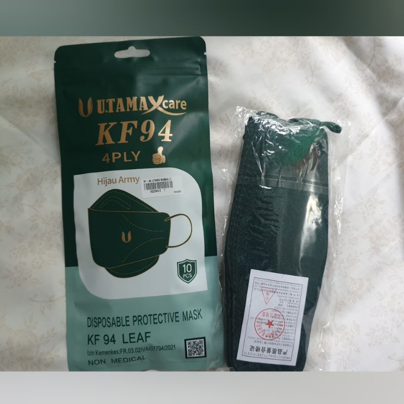 Masker KF 94 Hijau Army (4 ply)