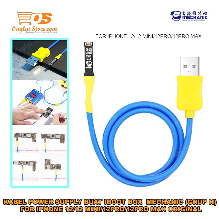 KABEL qo aqPOWER SUPPLY BUAT IBOOT BOX  MECHANIC (GRUP N) FOR IPHONE 12/12 MINI/12PRO/12PRO MAX ORIGINAL