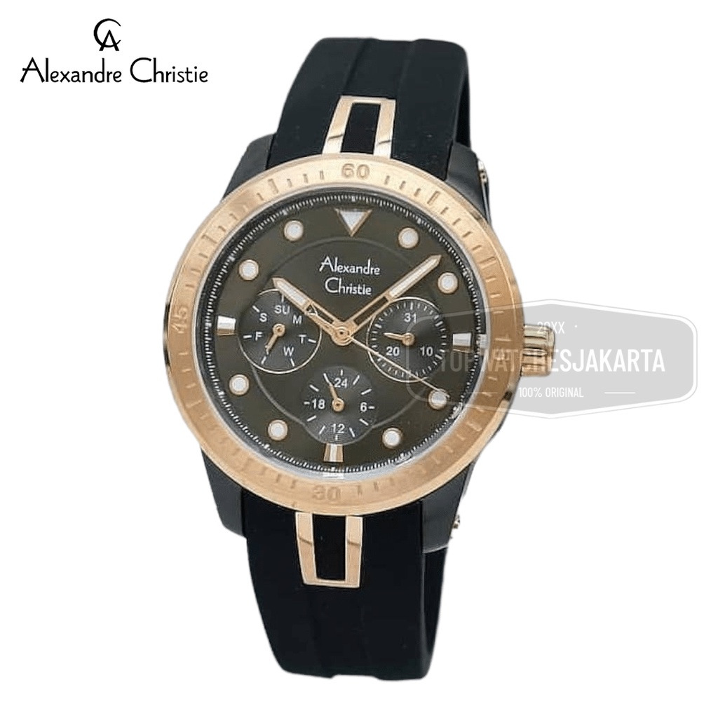Alexandre Christie AC2772 Jam Tangan Wanita AC 2772 BLACK ROSEGOLD