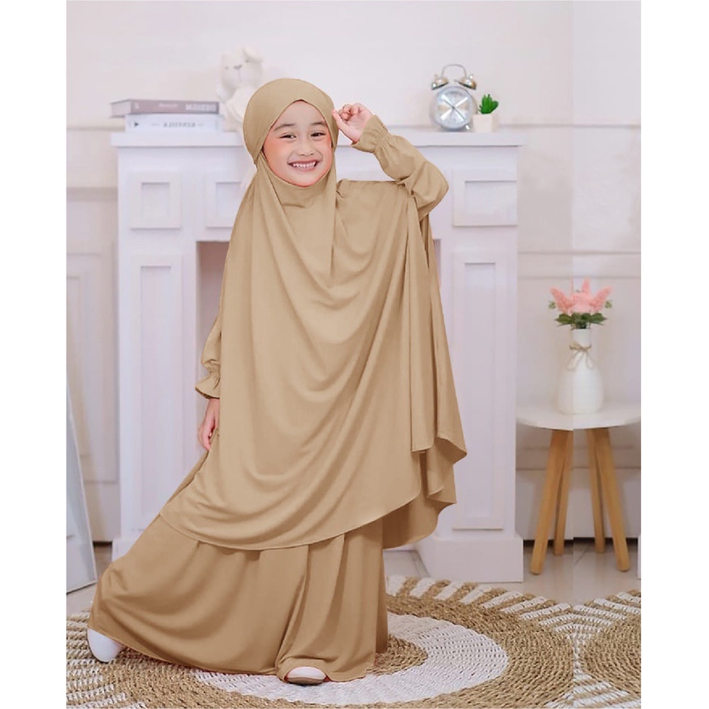 FenishaStore French Khimar Kids Satimah Set / Baju Muslimah Anak / Gamis Anak Sholehah dengan Cadar