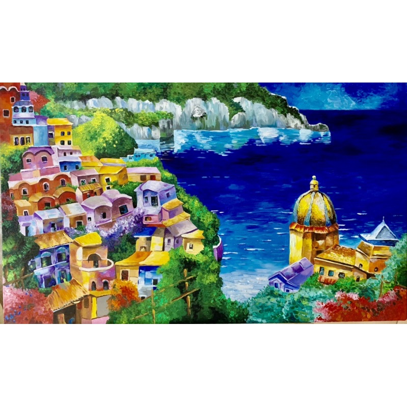 Lukisan pemandangan Greece besar