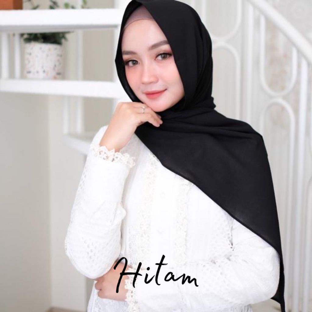 [COD] JILBAB PASHMINA SABYAN / DIAMOND STRECH / BAYAR DITEMPAT / HIJAB PASHMINA / KERUDUNG NYAMAN-Sabyan Hitam