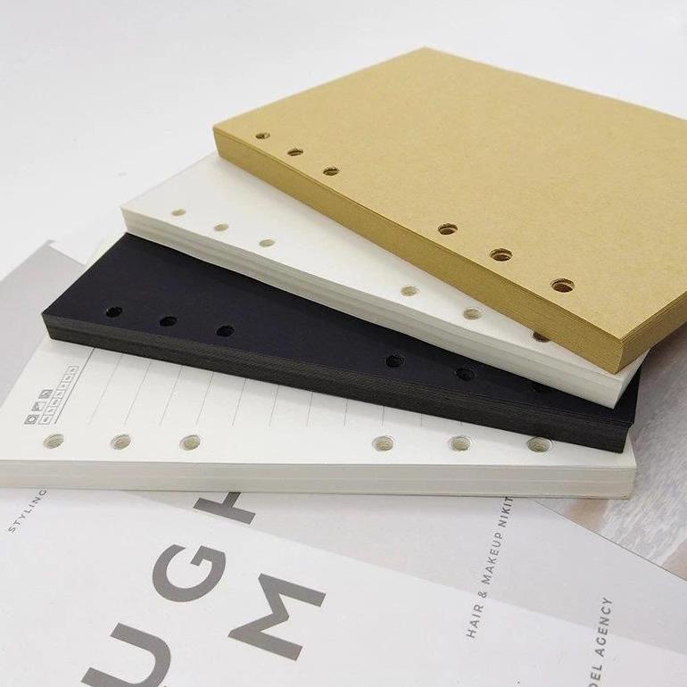 

[KODE A8API] Refill Binder hitam kraft 6 ring A4 B5 A5 A6 40 lembar - isi binder berkualitas［thehanscorner］