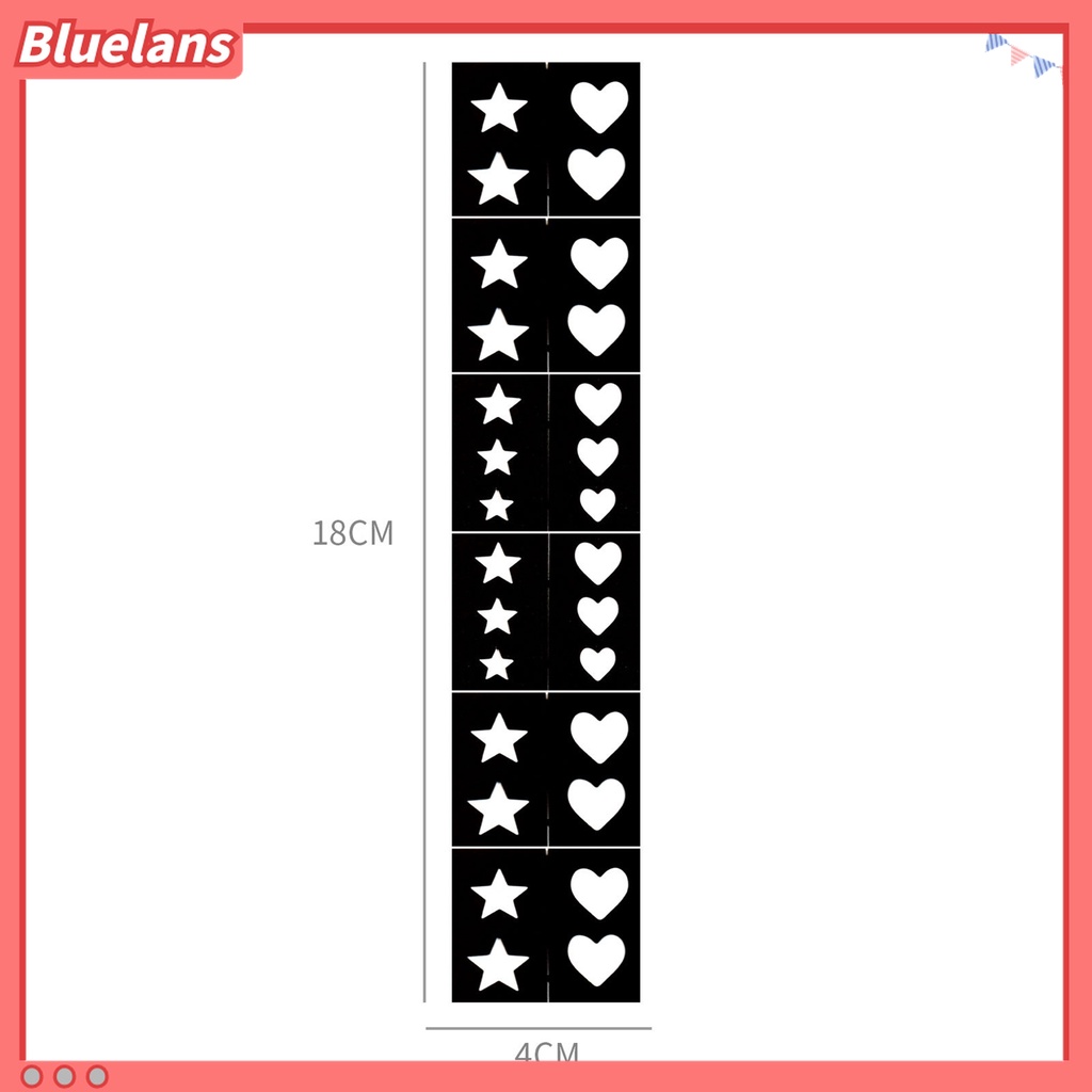 (In Stock) Kacamata Hitam Lensa Warna Warni ♡Stiker Kuku Motif Hati / Bintang Untuk Nail Art