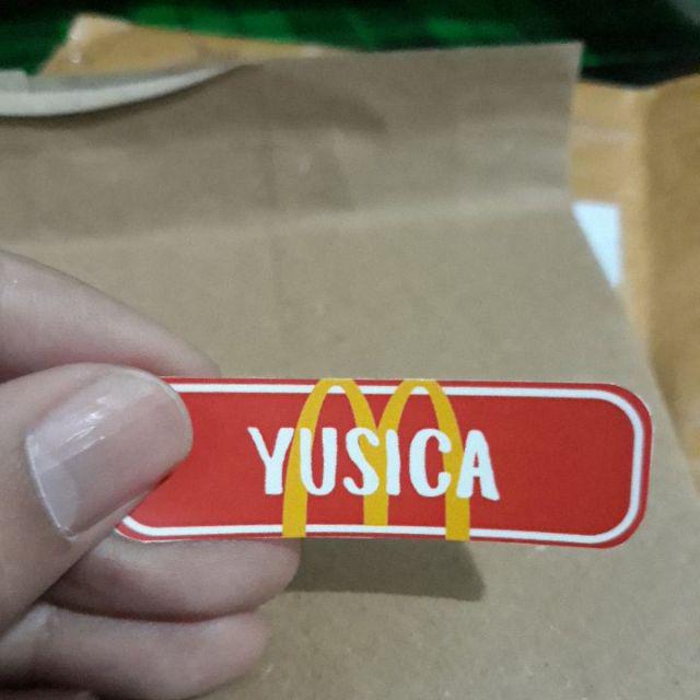 Fast Food Custom Sticker Name