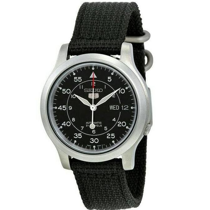 Jam Tangan Seiko 5 SNK809K2 Black Military Strap Automatic Beragaransi Star Seller Termurah