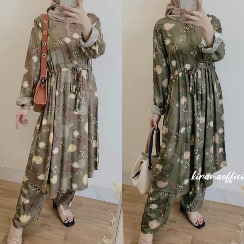 VIONA LONG ONE SET / MANDA ONE SET / SETELAN RAYON DAILY ONE SET BAJU SETELAN PAJAMAS WANITA