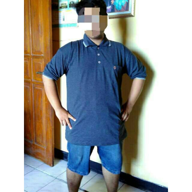 CN - Kaos kerah pria / bapak / laki laki Jumbo Lebar dada: 60-61 cm halus XXXL big size