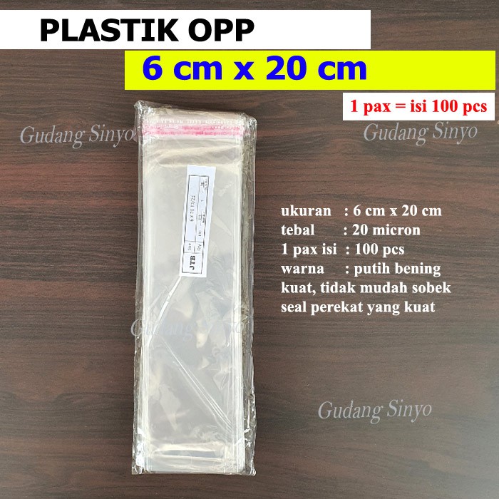 

Plastik OPP 6 x 20 cm Tebal 20 micron Seal Perekat Kuat