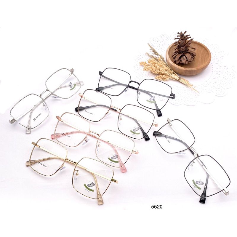 kacamata frame kotak besi style Korea wanita dan pria 5520