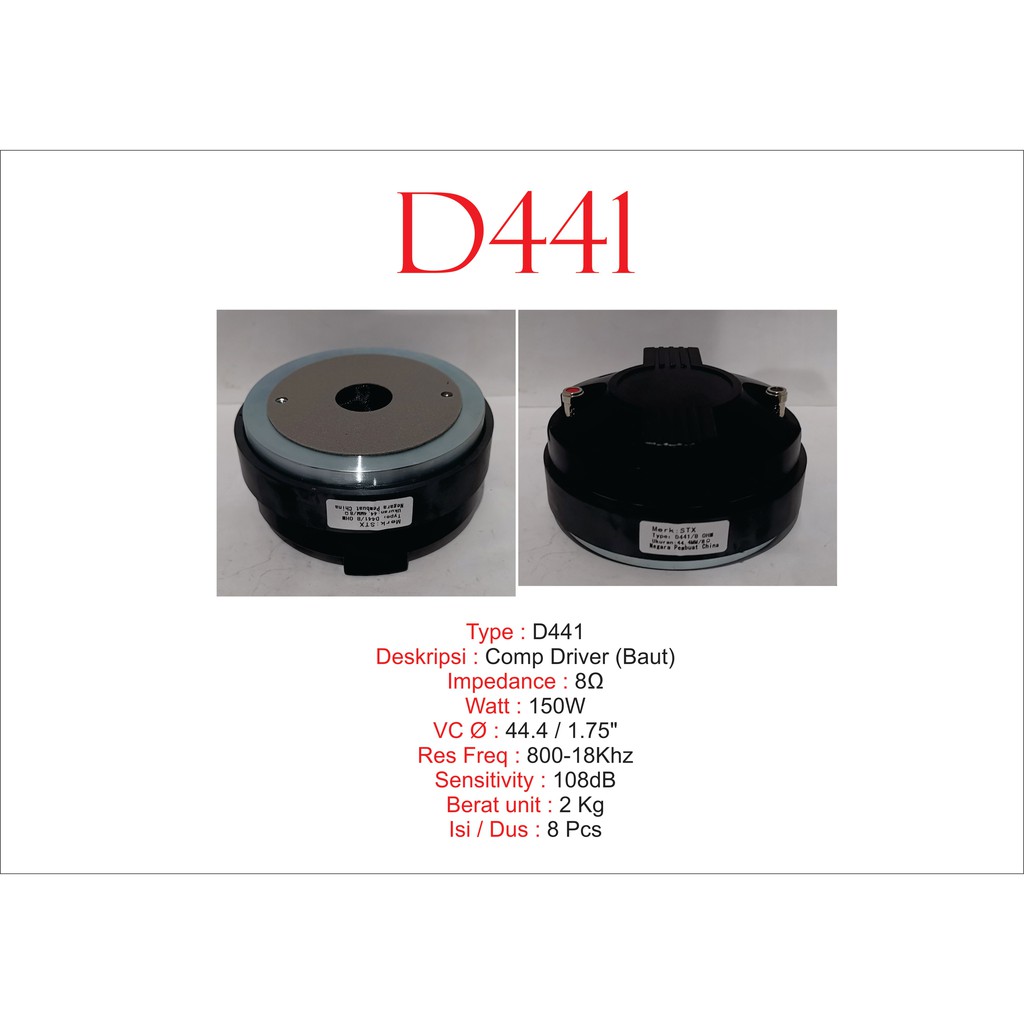 STX - SPK COMPONENT : High Driver, Tweeter, Compresor Driver Merk STX 441