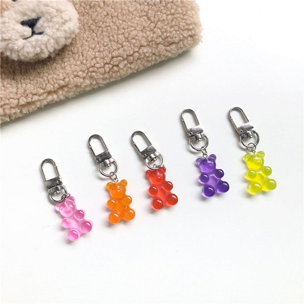 Needway Gantungan Kunci Kado Wanita Original Gummy Bear Earphone Cover Candy Color Animal Trinket Aksesoris Fashion