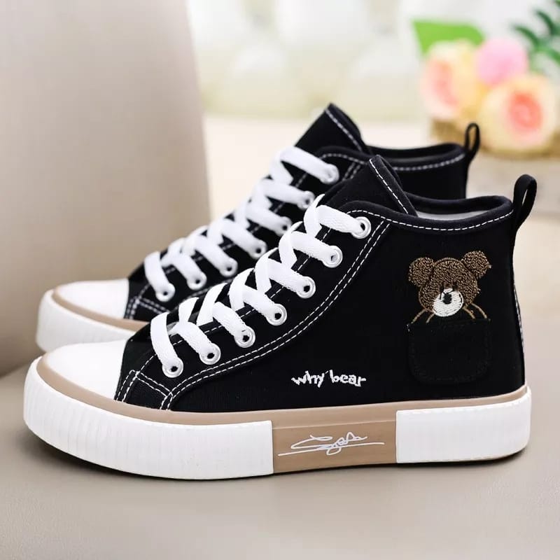 YOSHI sepatu sneakers coffe bears nude High AS168 Best Seller  3 N SHOES NS 91