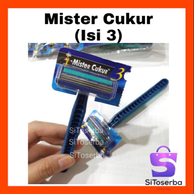 PISAU CUKUR TAJAM MISTER CUKUR 3 MATA PISAU - ALAT CUKUR KUMIS JENGGOT - SILET CUKUR GILLETTE