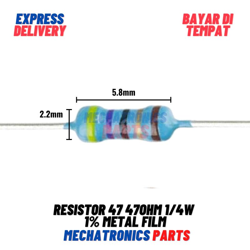 [PAS-0031] 10X RESISTOR 47 47OHM 1/4W 1% METAL FILM