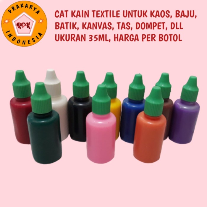 

air-cat- cat kain textile, untuk batik colet, kanvas, kaos, taplak dll - putih -cat-air.