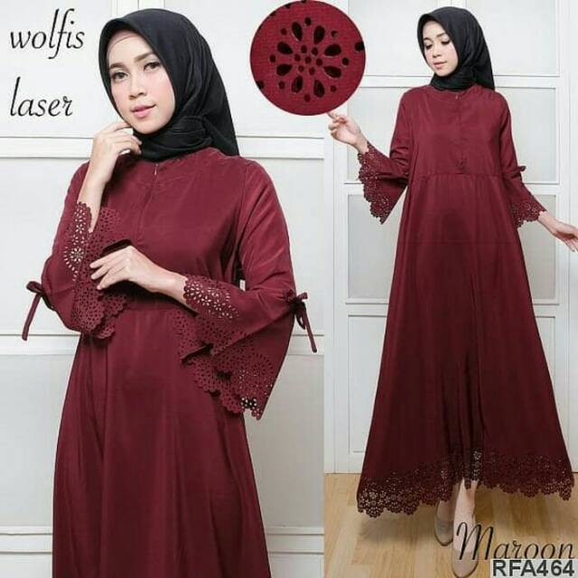 Gamis Jumbo polos Syar'i maroon