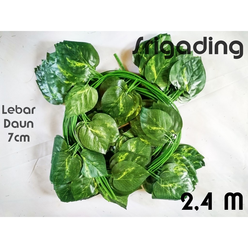 Daun Rambat Ivy Anggur Maple Srigading Artificial Palsu Dekorasi Bunga Plastik-Srigading 2,4 m