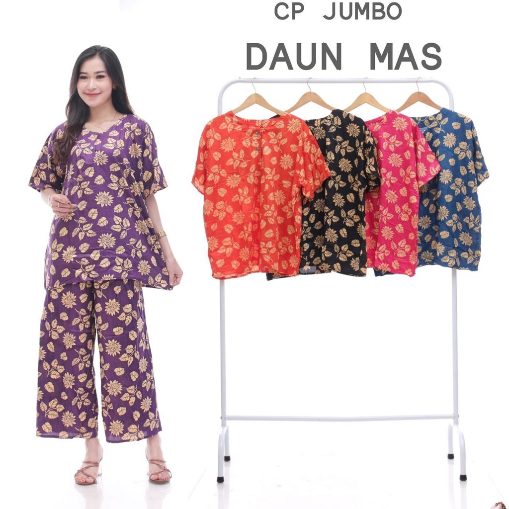 CP JUMBO DAUN MAS DASTER SETELAN CELANA PANJANG ADEM BIG SIZE