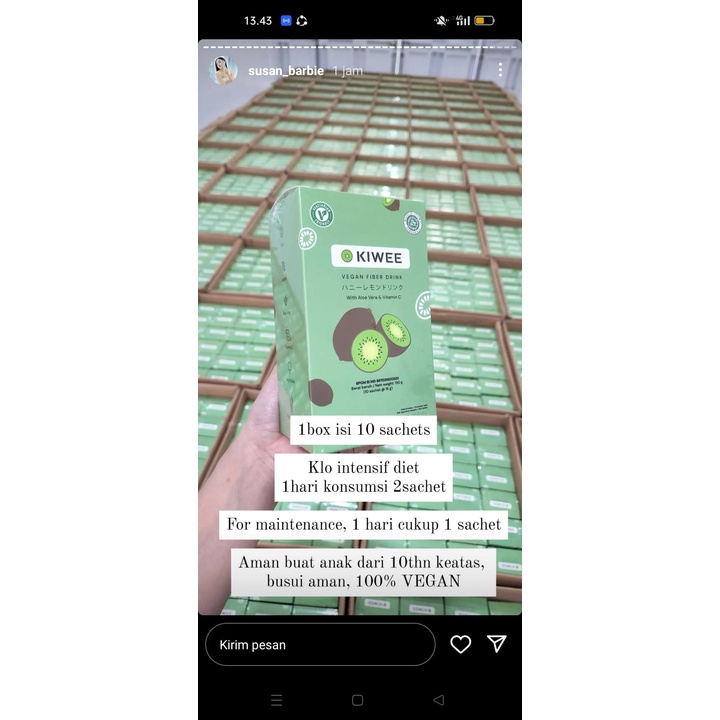 KIWEE Vegan Fiber Drink Original | | BPOM VEGAN HALAL