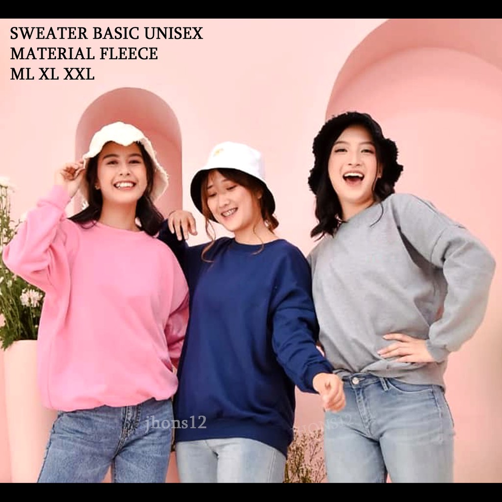 JAKET CREWNECK SWEATER POLOS BASIC PRIA WANITA JAKET BASIC POLOS SWEATERPOLOS JAKET JHONS12 ROAD MIND