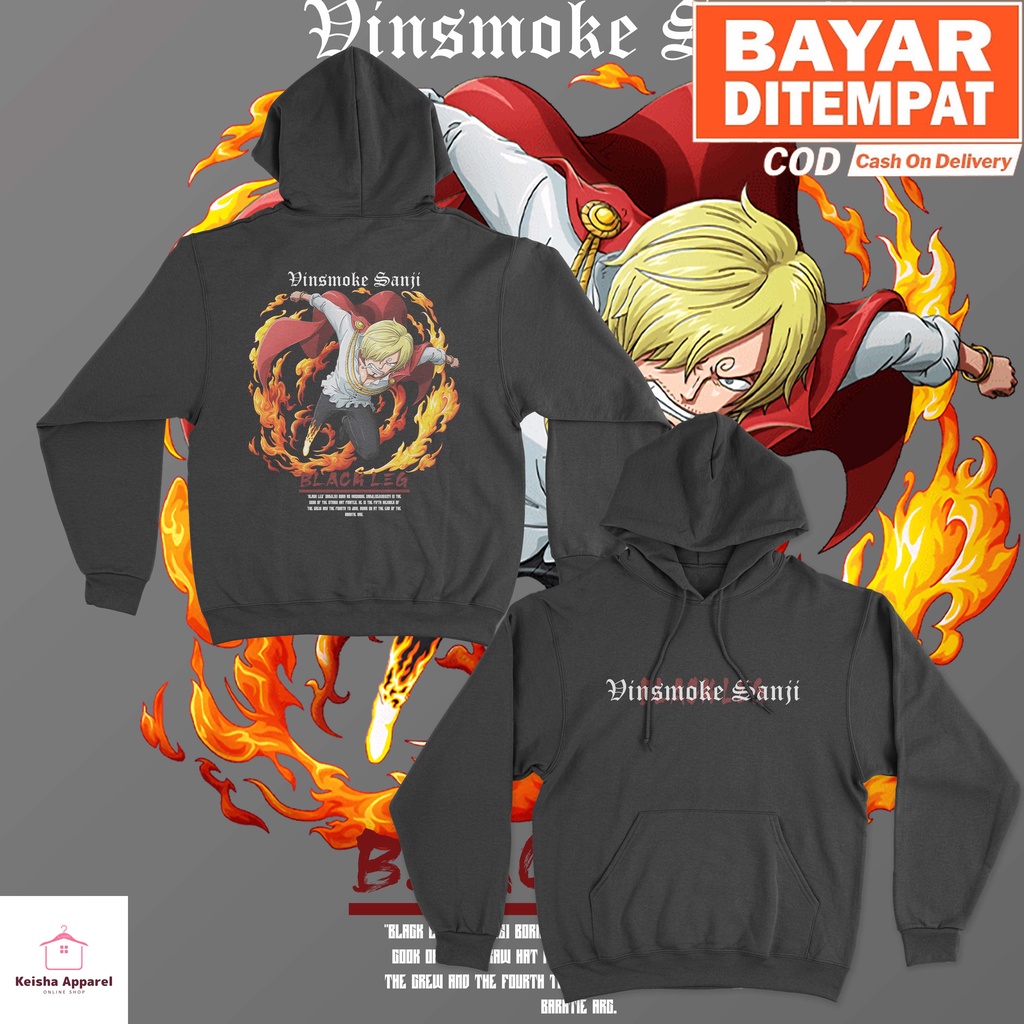 JAKET HOODIE ANIME ONE PIECE VINSMOKE SANJI HOODIE SANJI PRIA WANITA