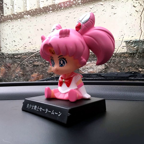 Boneka Figure Miniatur Pajangan Mobil SAILOR MOON CHIBIUSA CHIBI Goyang Kepala Shacking Head Toy