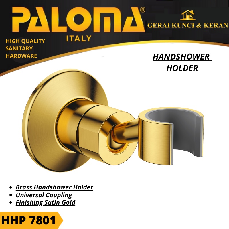 Hand Shower Holder PALOMA HHP 7801 Pegangan Tatakan Gantungan SATIN GOLD