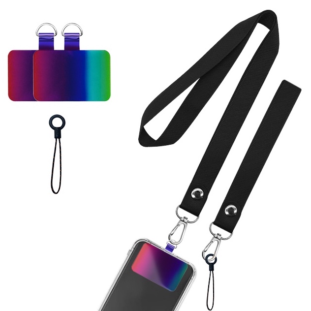 Ponsel Lanyard Panjang &amp; Pendek Tali Leher Dengan 2 Buah Ponsel Lanyard Patch Universal Adjustable Ponsel Lanyard untuk Di Sekitar Leher Kompatibel dengan Semua Smartphone