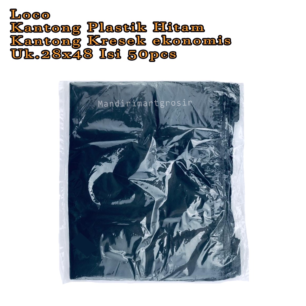 Kantong Plastik Hitam *Loco * Kantong Kresek ekonomis * Uk.28x48