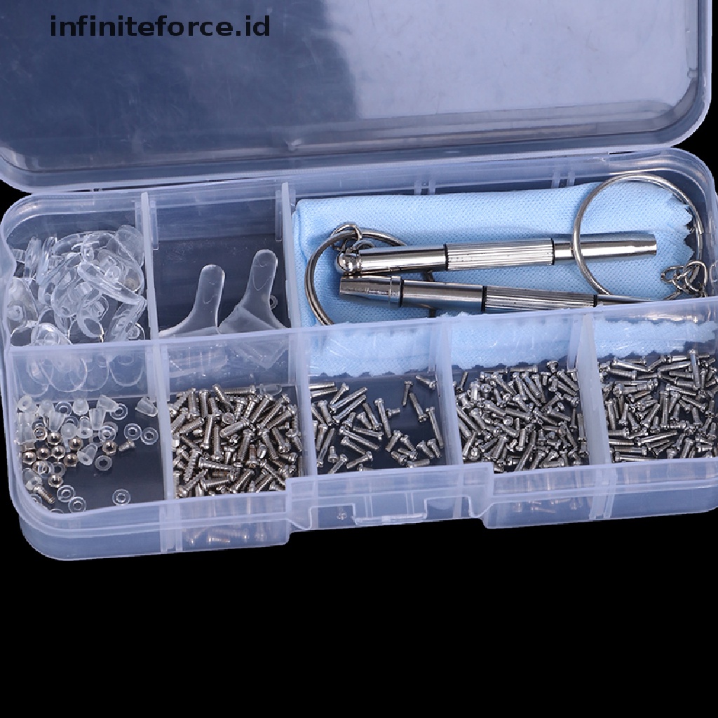 (infiniteforce.id) Set Sekrup + Mur + Bantalan Hidung + Kait Telinga Untuk Reparasi Kacamata