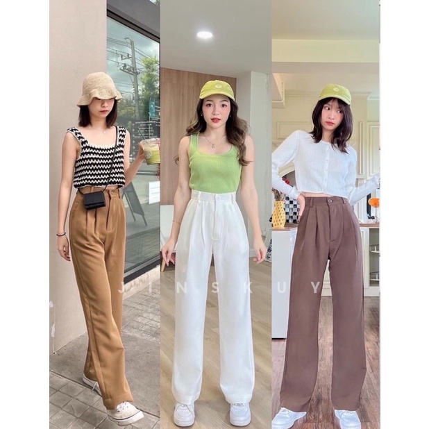 Loose Pants Trousers Wanita - Celana Anti Kusut - Celana Kulot Wanita