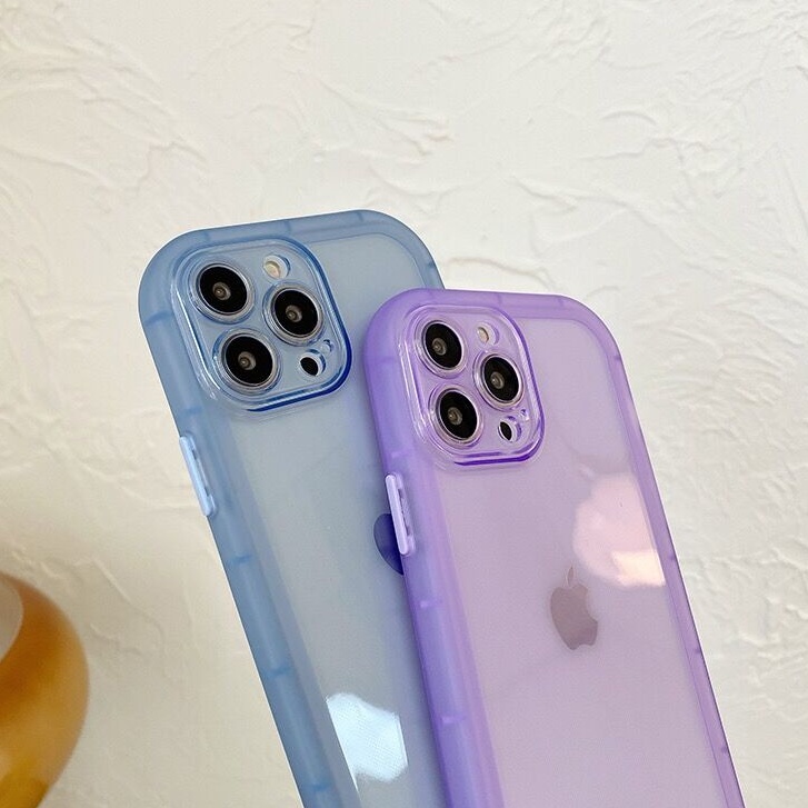 Soft case Silikon Transparan Warna Kontras Cover Iphone 13 pro pax 12 11 Xr Xs Max