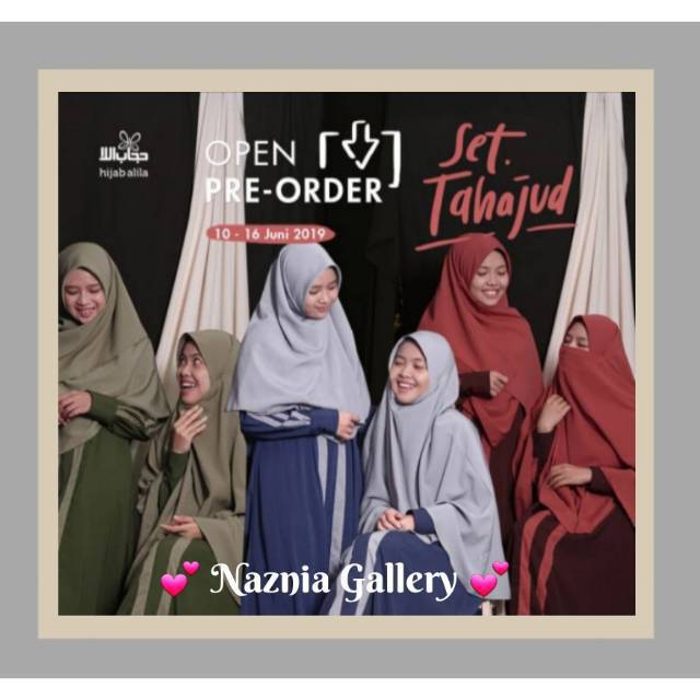 New Set Tahajud HIJAB ALILA | Set Daily Gamis dan Khimar Instan | Set Gamis Khimar Segi Empat Cadar