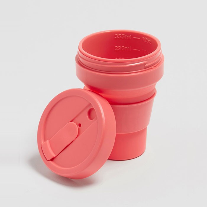 Stojo - Pocket Cup 12oz (Coral) - Tumbloer Kopi-1