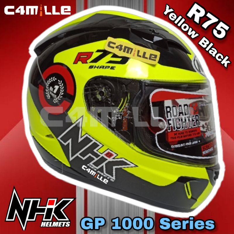 HELM NHK GP 1000 R75 YELLOW FLUO DOUBLE VISOR FULL FACE