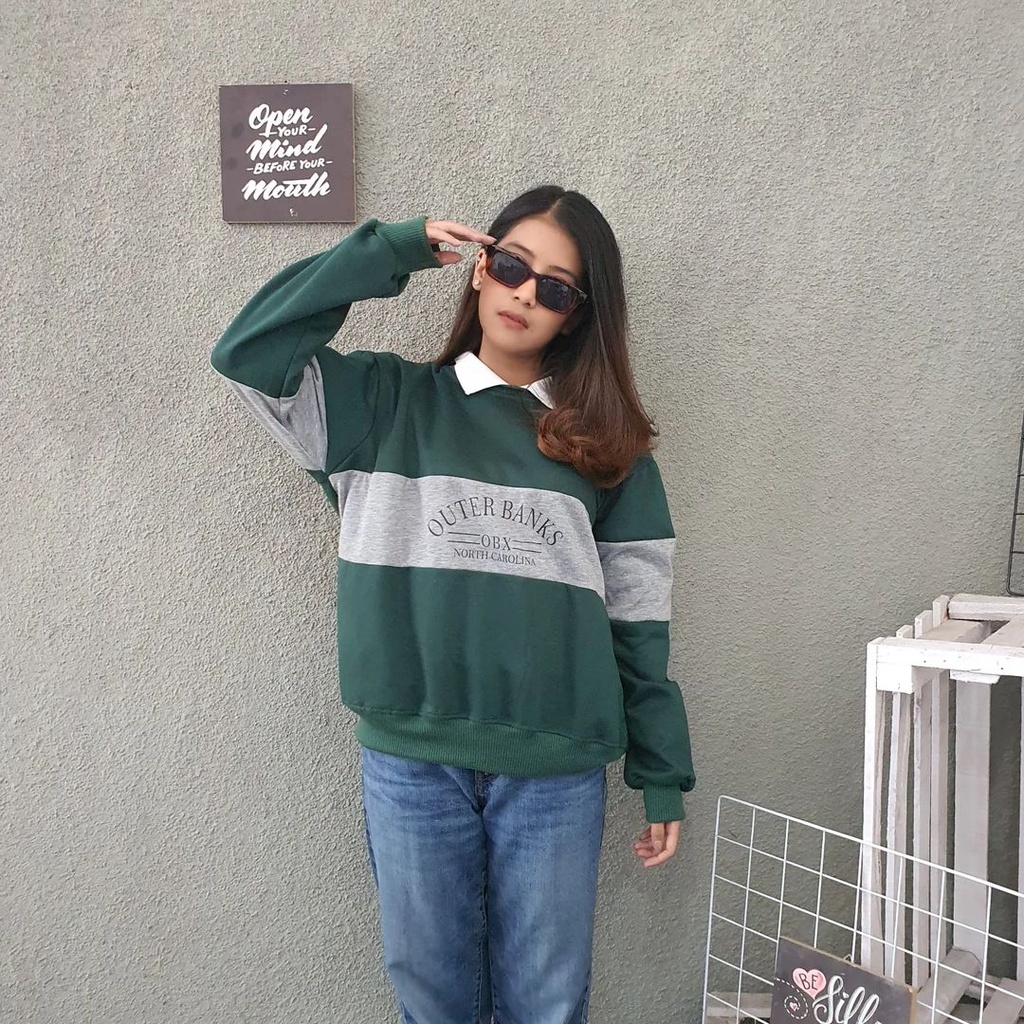 OUTER BANKS COLAR Sweater Crewneck Oblong Oversize-Unisex Sweater Terbaru Fashion Terkini Korean Style