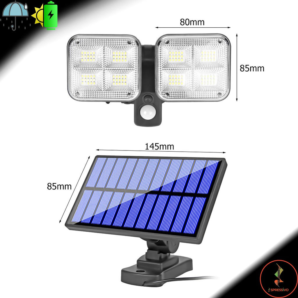 Lampu Dinding Tenaga Surya Sensor PIR 3 Mode Penerangan Sampai 5 Meter