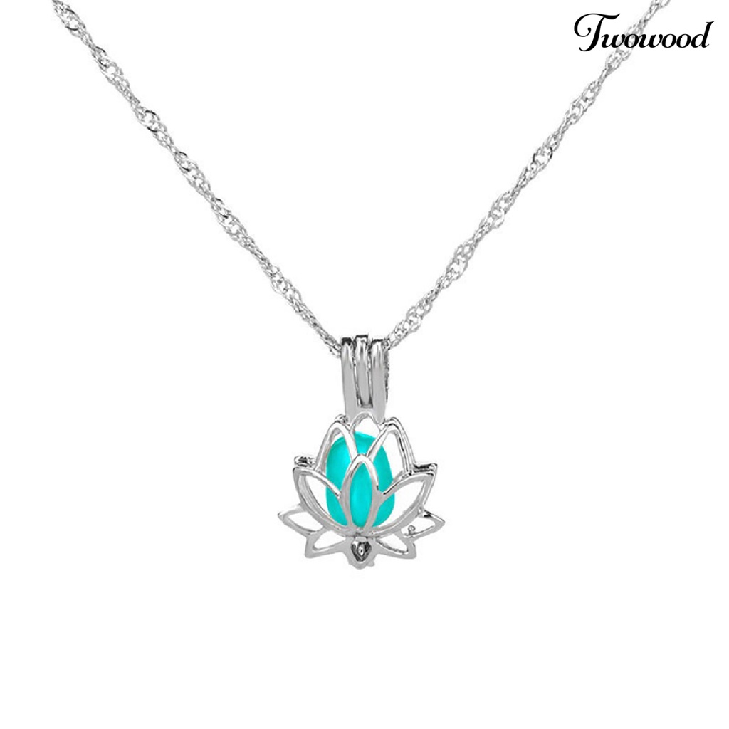 Kalung Rantai Dengan Liontin Lotus Hollow Bahan Alloy Untuk Wanita