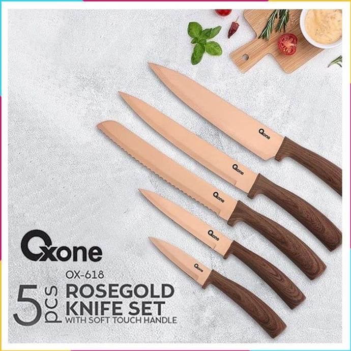 Promo Rosegold Knife Set Oxone OX-618 - Pisau Dapur Rosegold Oxone ada